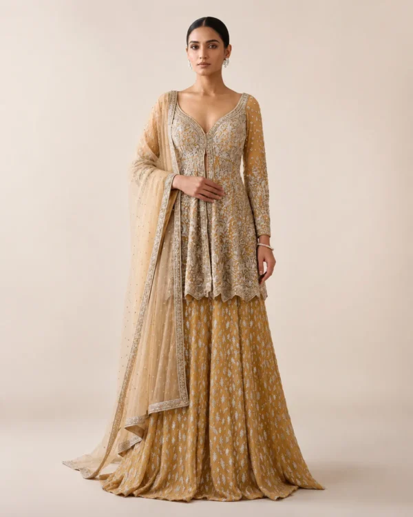 01-Vastram-Golden-Champagne-Silver-Embroidered-Sharara-Set-Hero-Front