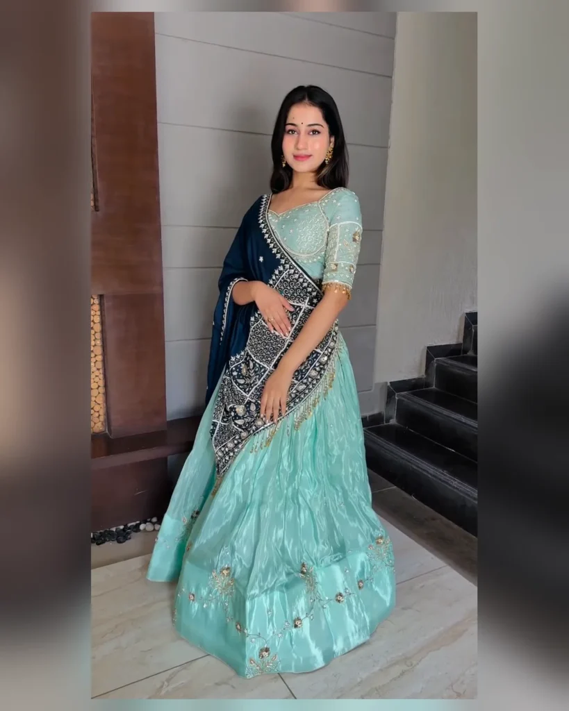 01-Vastram-Mint-Aqua-Navy-Embroidered-Lehenga-Set-Hero-Front