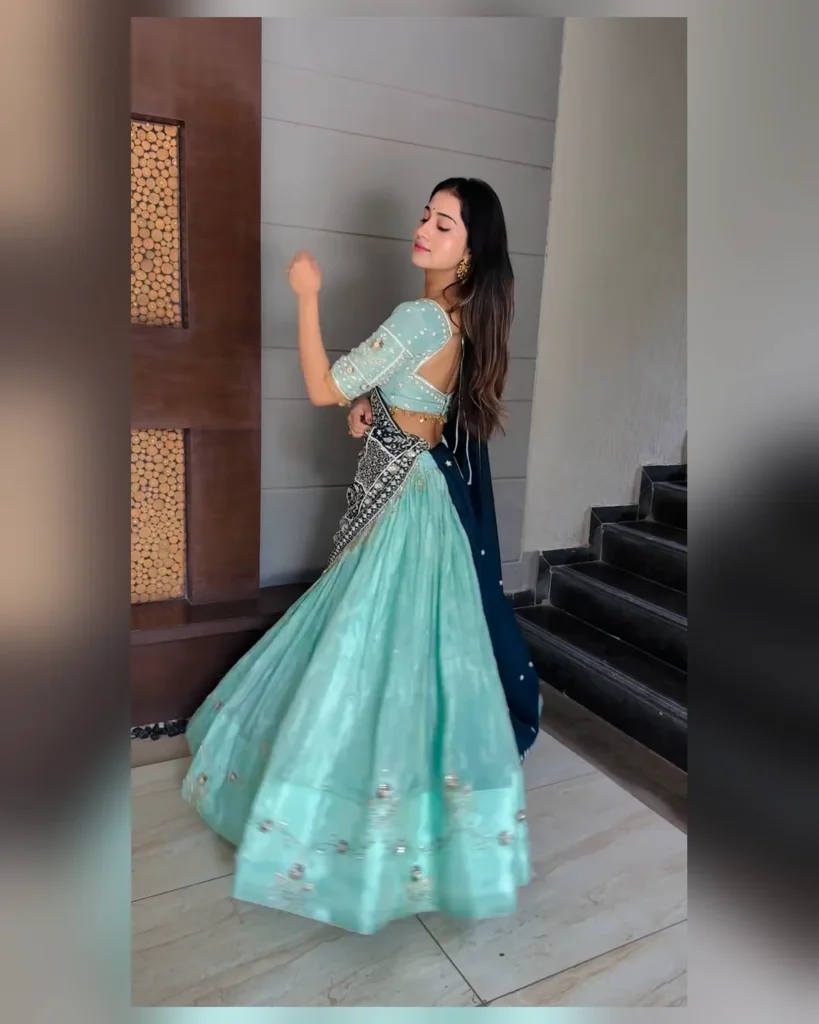 05-Vastram-Mint-Aqua-Navy-Embroidered-Lehenga-Set-Side-Profile